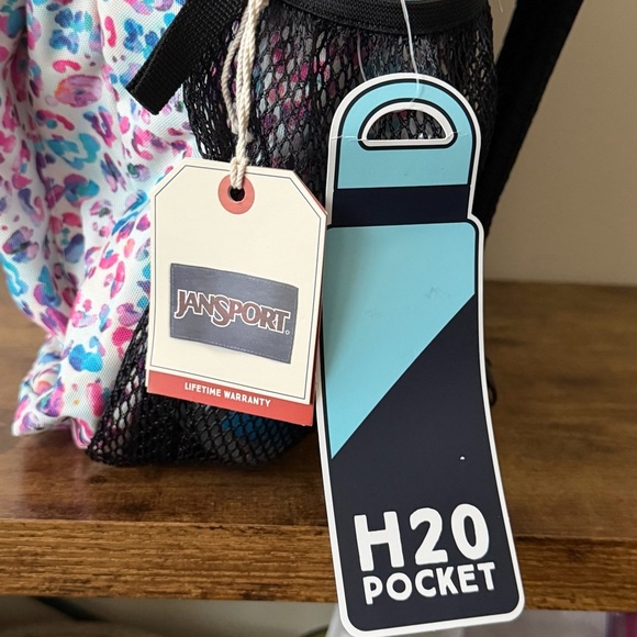 Jansport Big Student Back Pack Pastel Leopard Print Book Bag NWT - Picture 4 of 11